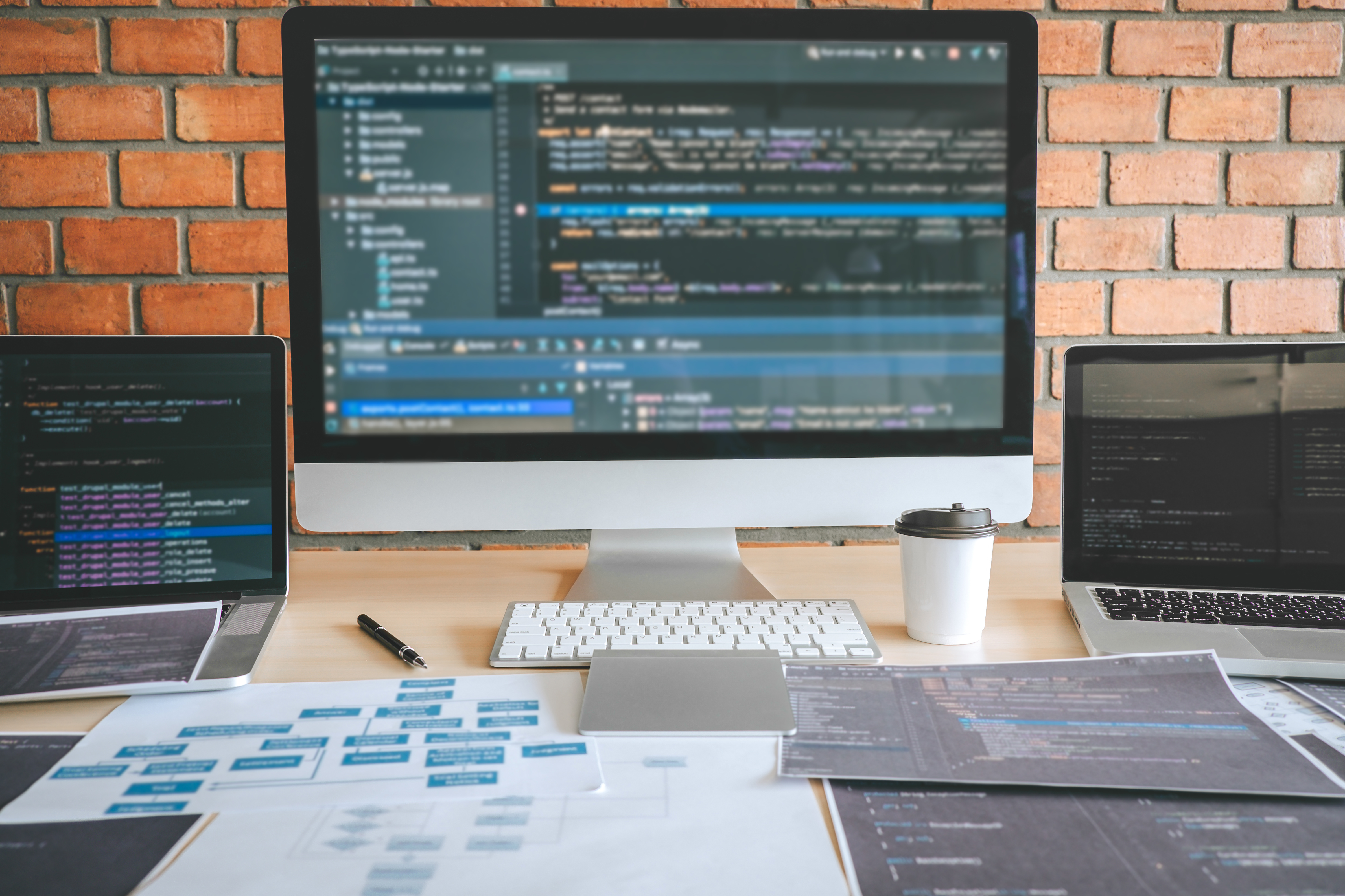 Studio set with pink background